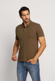 Polo Masculina Slim Fit Calvin Klein com Logo Termocolante CK no Peito Marrom - Henri Store