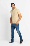 Polo Masculina Slim Fit Calvin Klein Debossed Cáqui - Henri Store