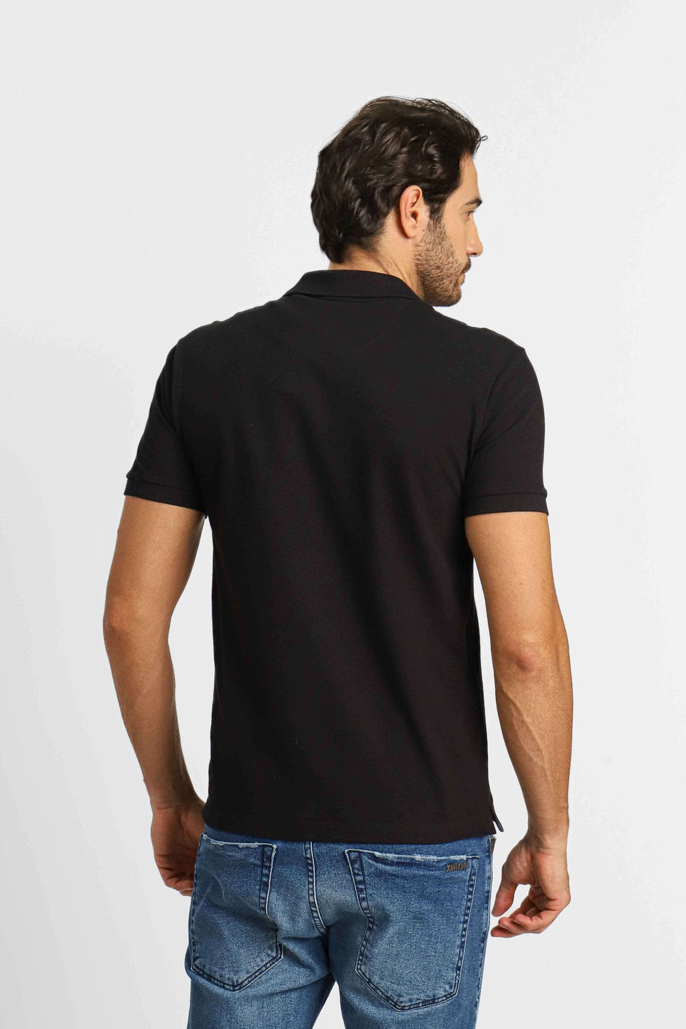 Polo Masculina Slim Fit Calvin Klein Debossed Preto - Henri Store