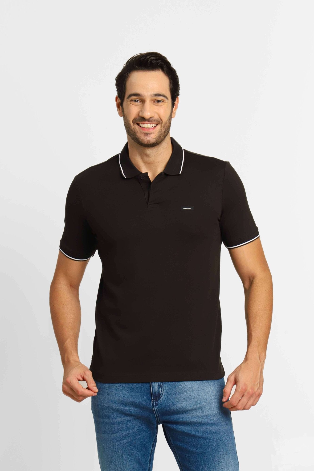 Polo Masculina Slim Fit Calvin Klein em Piquet Preto - Henri Store