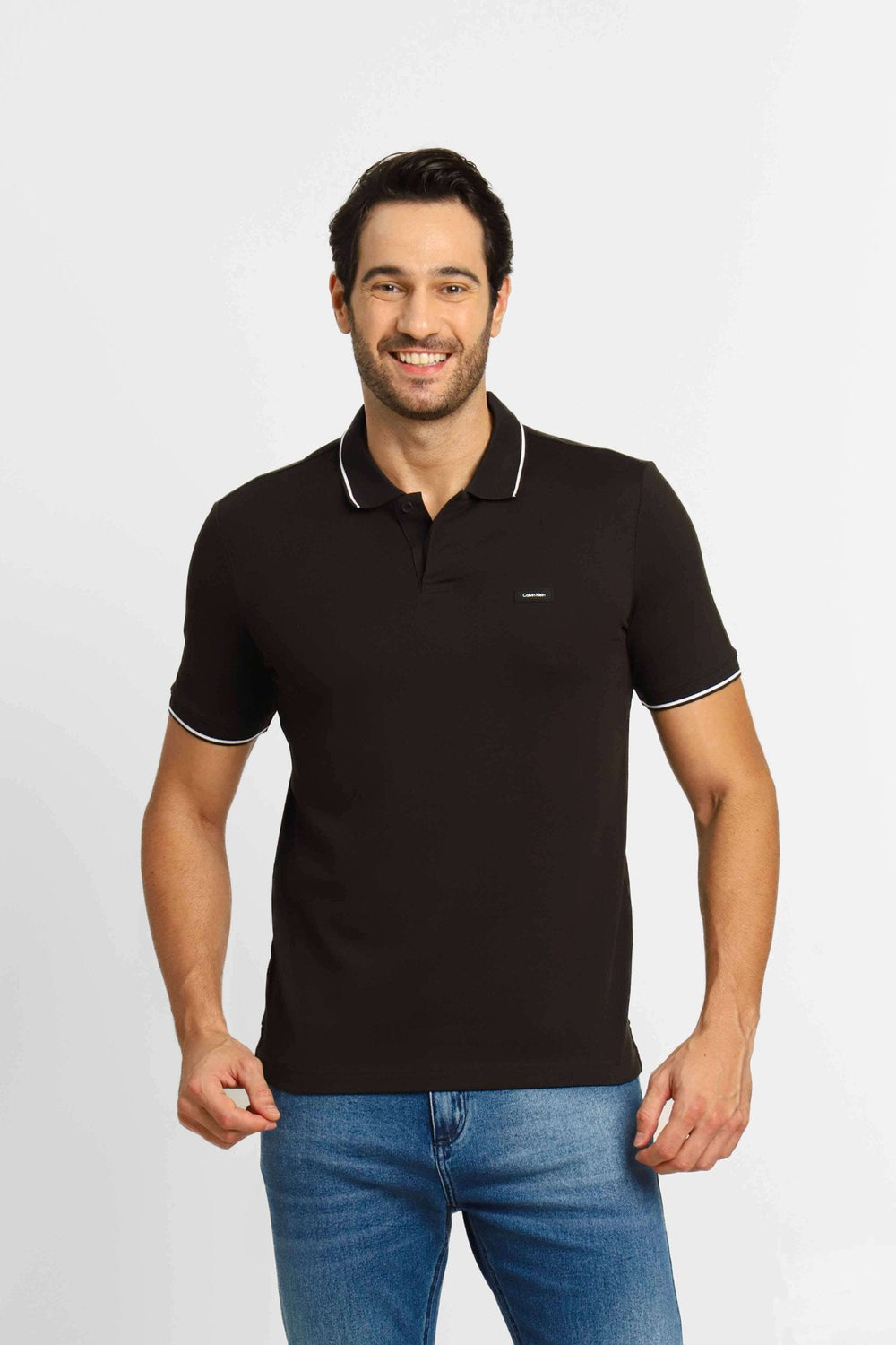 Polo Masculina Slim Fit Calvin Klein em Piquet Preto - Henri Store
