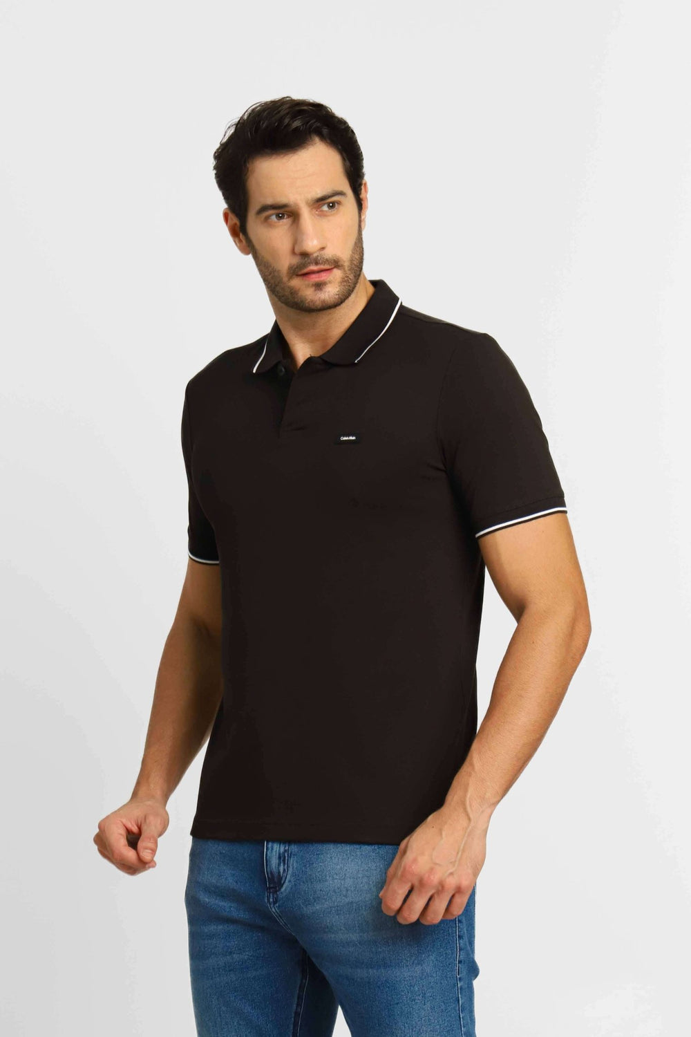 Polo Masculina Slim Fit Calvin Klein em Piquet Preto - Henri Store