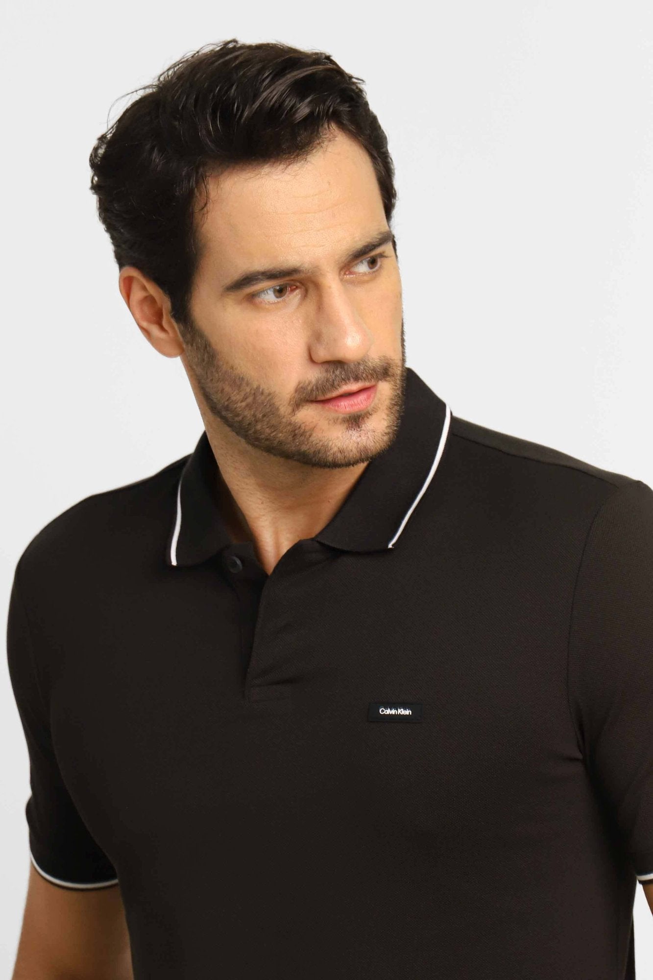 Polo Masculina Slim Fit Calvin Klein em Piquet Preto - Henri Store