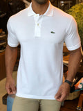 Polo Masculina Slim Fit Lacoste Piquet Branca - Henri Store