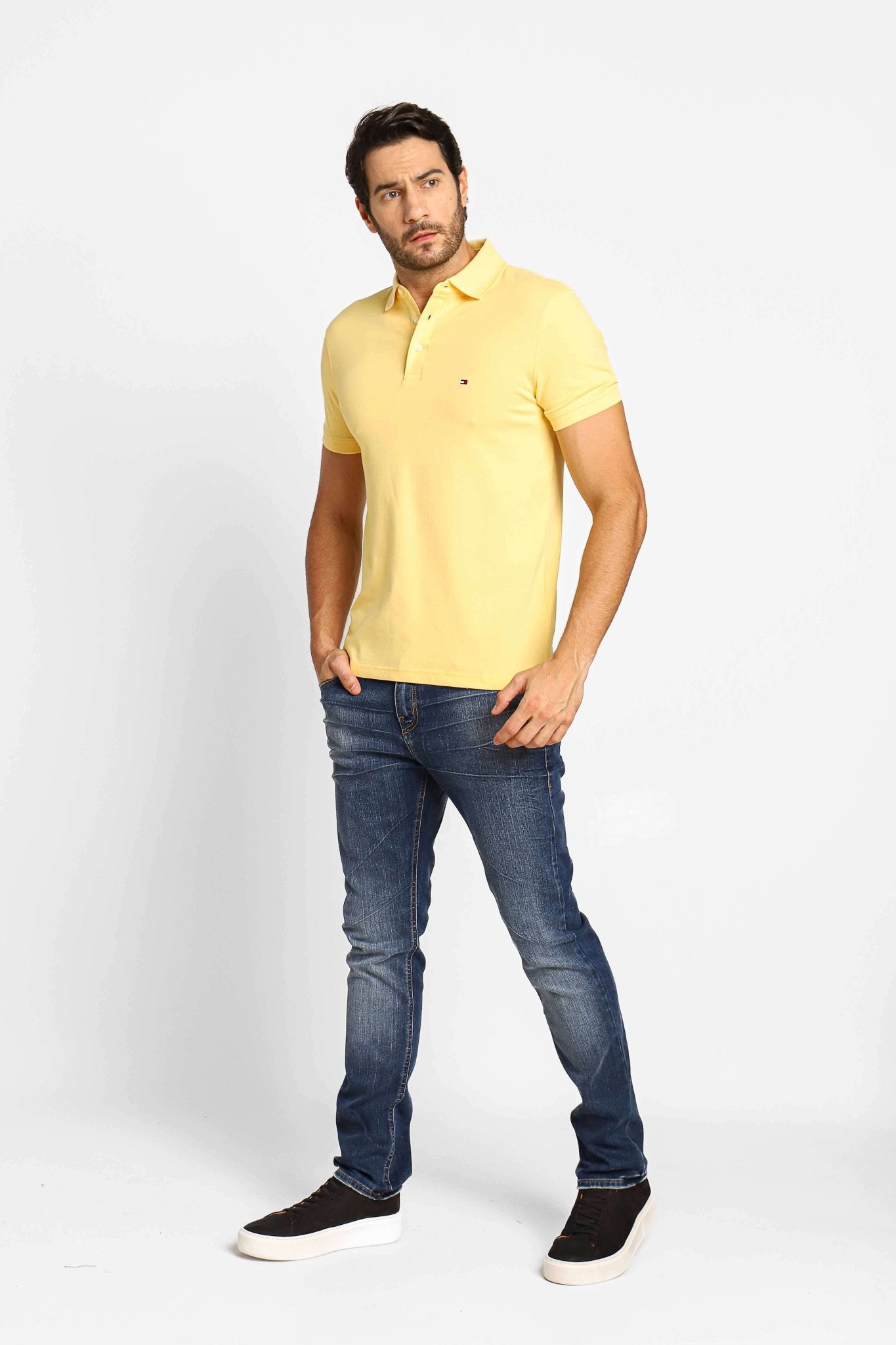 Polo Masculina Slim Fit Tommy Hilfiger Amarelo - Henri Store