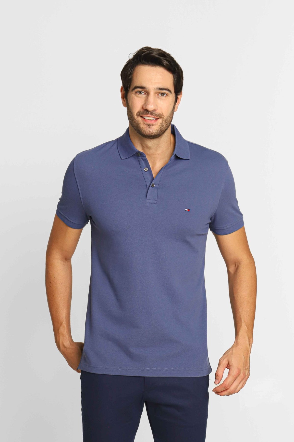 Polo Masculina Slim Fit Tommy Hilfiger Azul Índigo - Henri Store