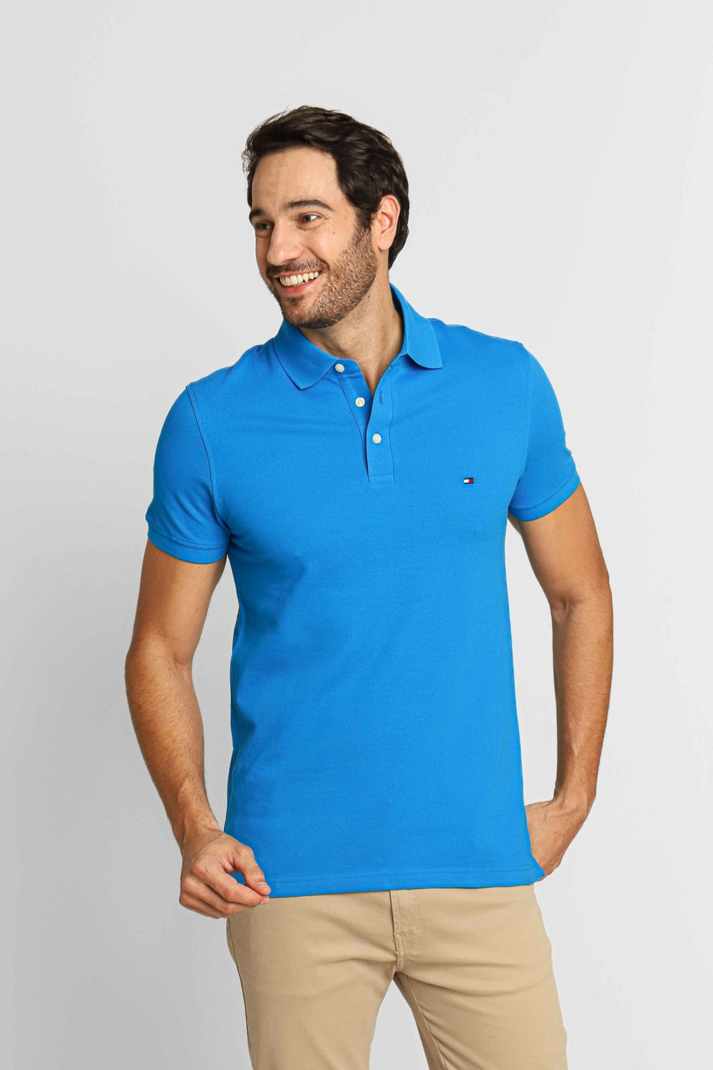 Polo Masculina Slim Fit Tommy Hilfiger Azul - Henri Store