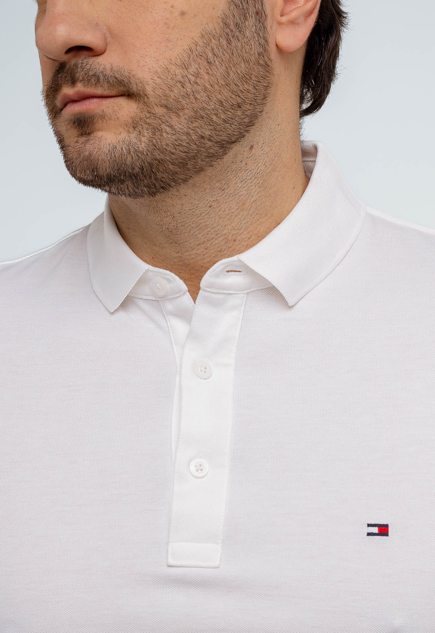 Polo Masculina Slim Fit Tommy Hilfiger Core Branco - Henri Store
