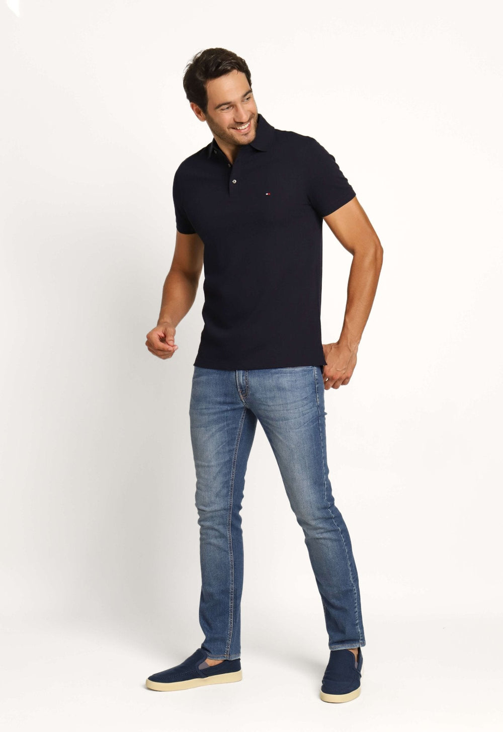 Polo Masculina Slim Fit Tommy Hilfiger Marinho - Henri Store