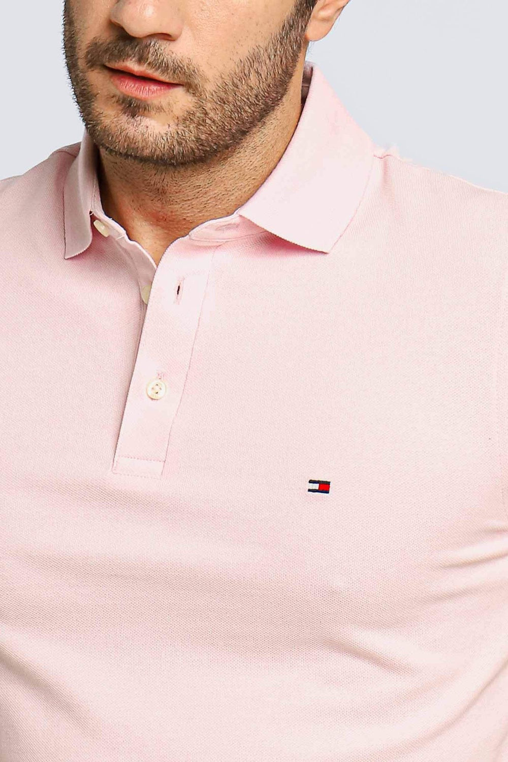 Polo Masculina Slim Fit Tommy Hilfiger Rosa Claro - Henri Store