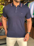 Polo Masculina Slim Fit Tommy Hilfiger Tipped Marinho - Henri Store