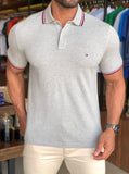 Polo Masculina Slim Fit Tommy Hilfiger Tipped Mescla Claro - Henri Store