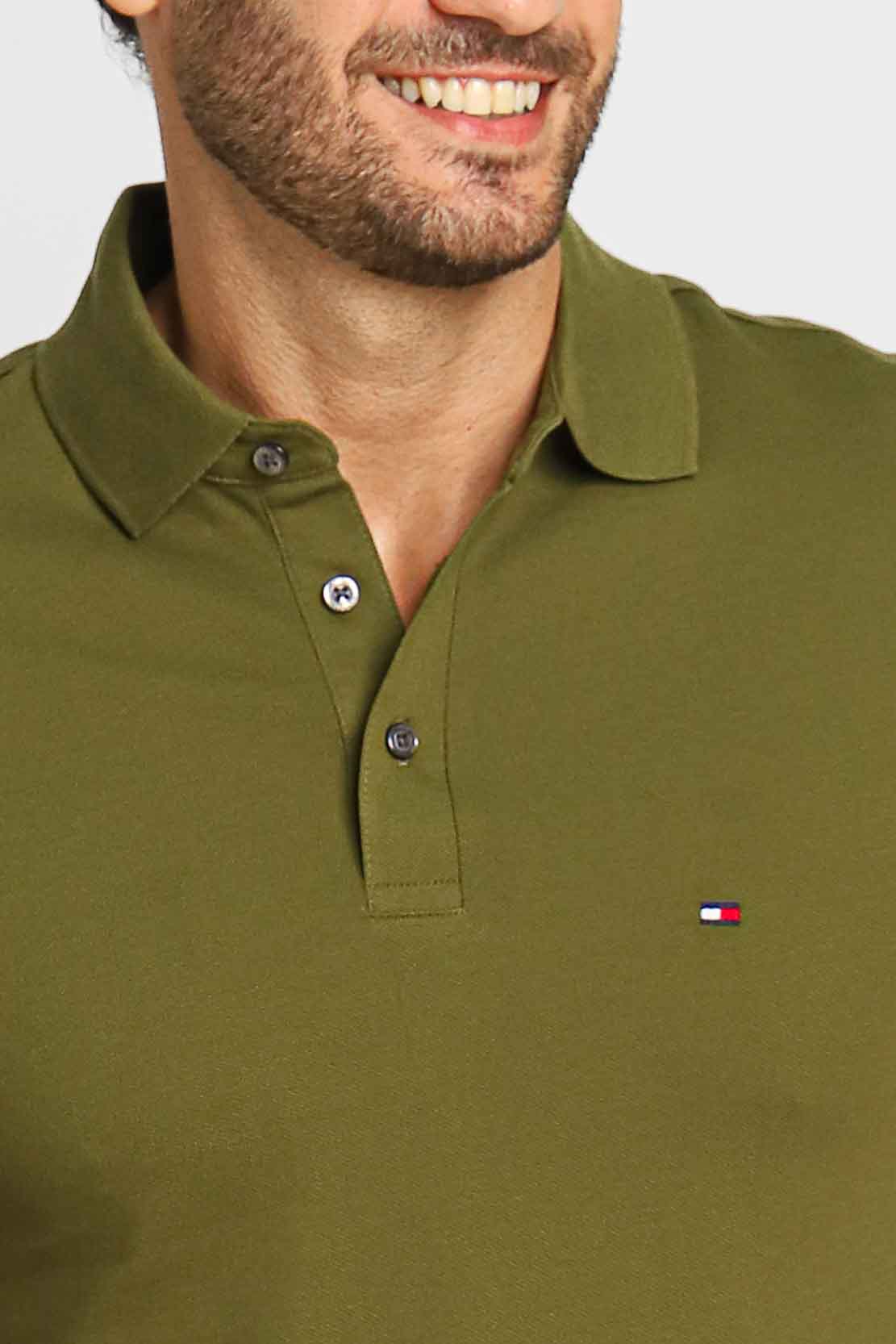 Polo Masculina Slim Fit Tommy Hilfiger Verde Militar - Henri Store
