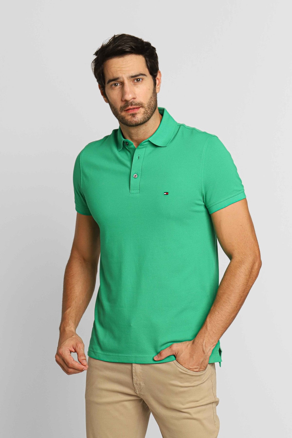 Polo Masculina Slim Fit Tommy Hilfiger Verde - Henri Store