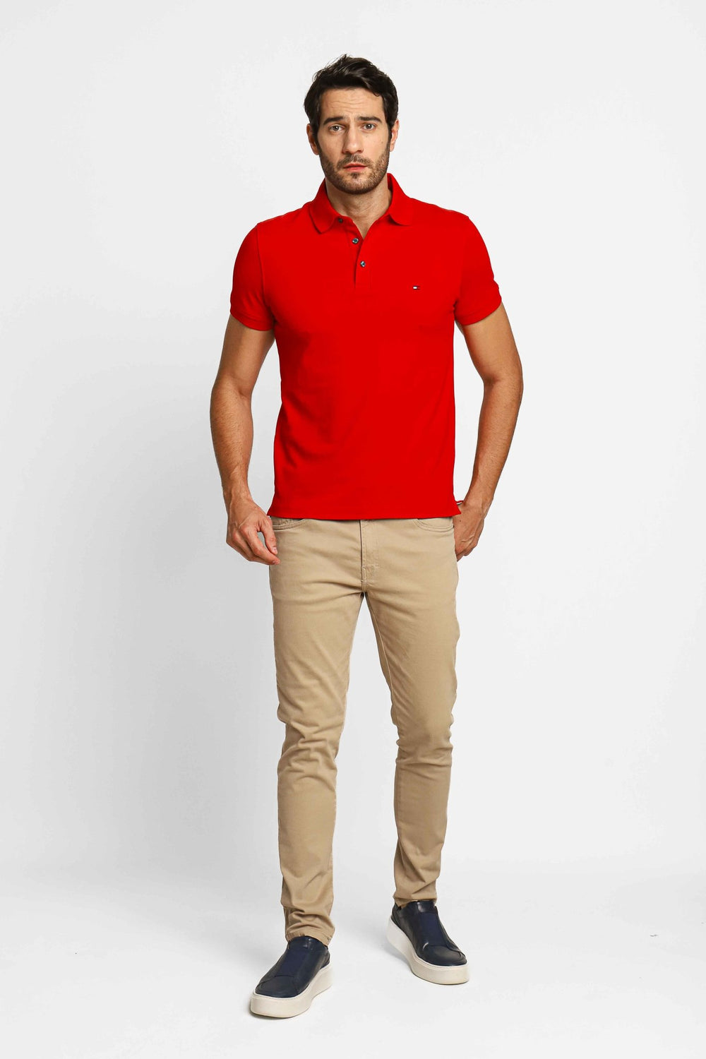 Polo Masculina Slim Fit Tommy Hilfiger Vermelho - Henri Store
