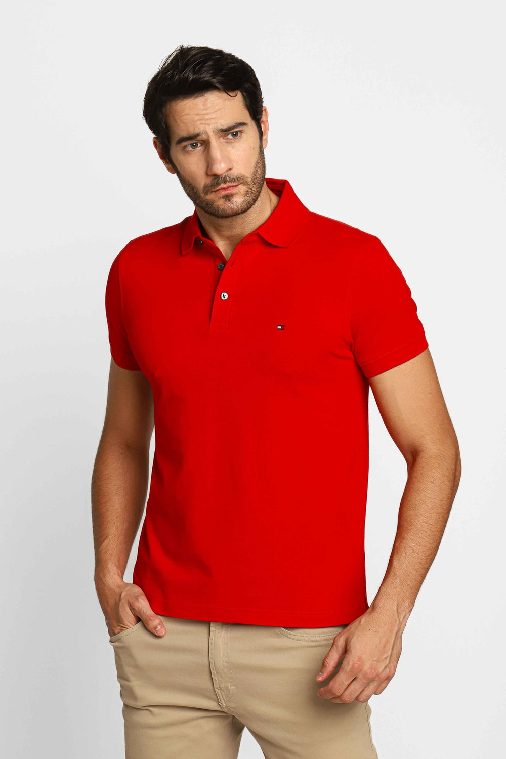 Polo Masculina Slim Fit Tommy Hilfiger Vermelho - Henri Store