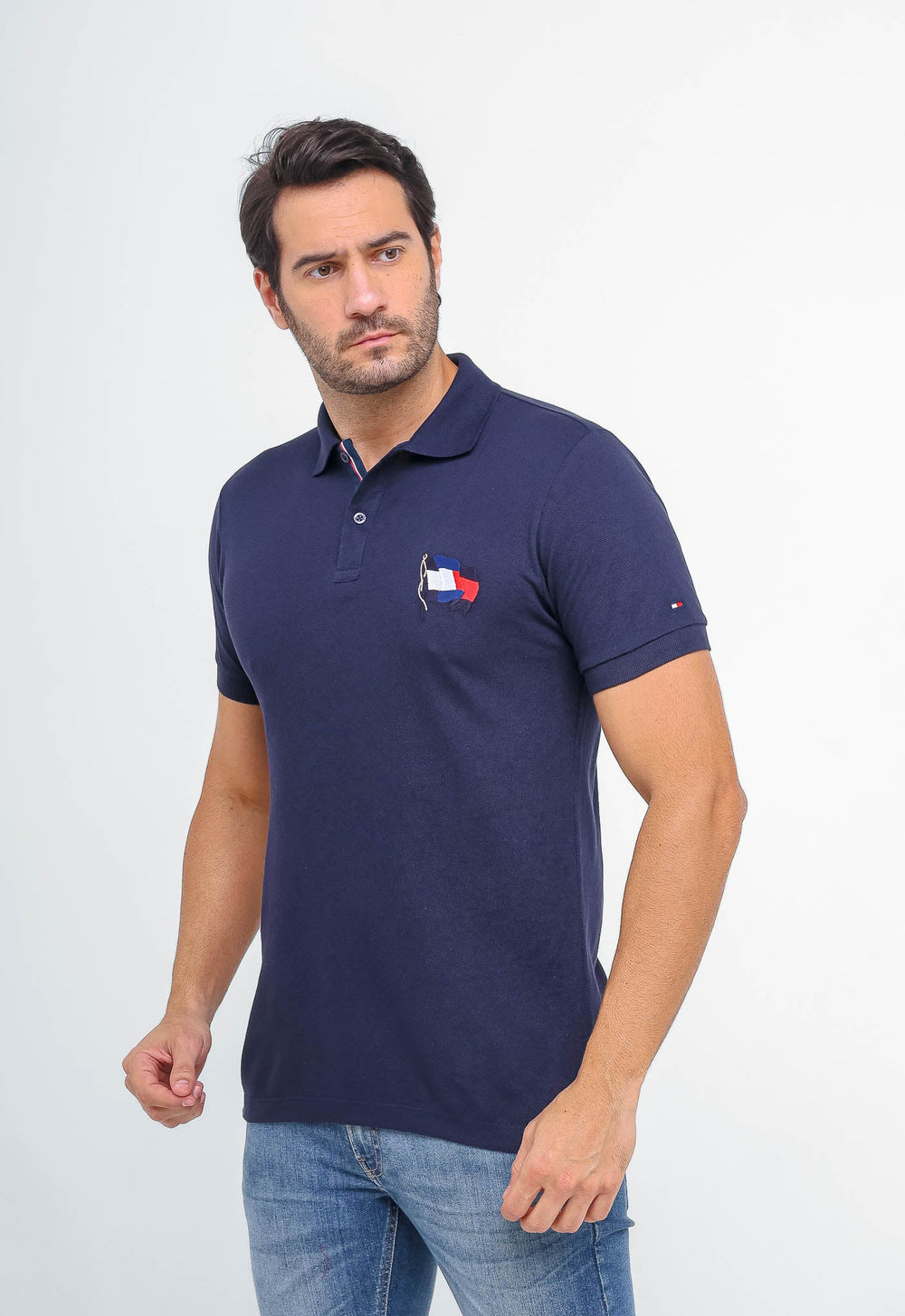 Polo Masculina Tommy Hilfiger Bandeira Estilizada - Henri Store