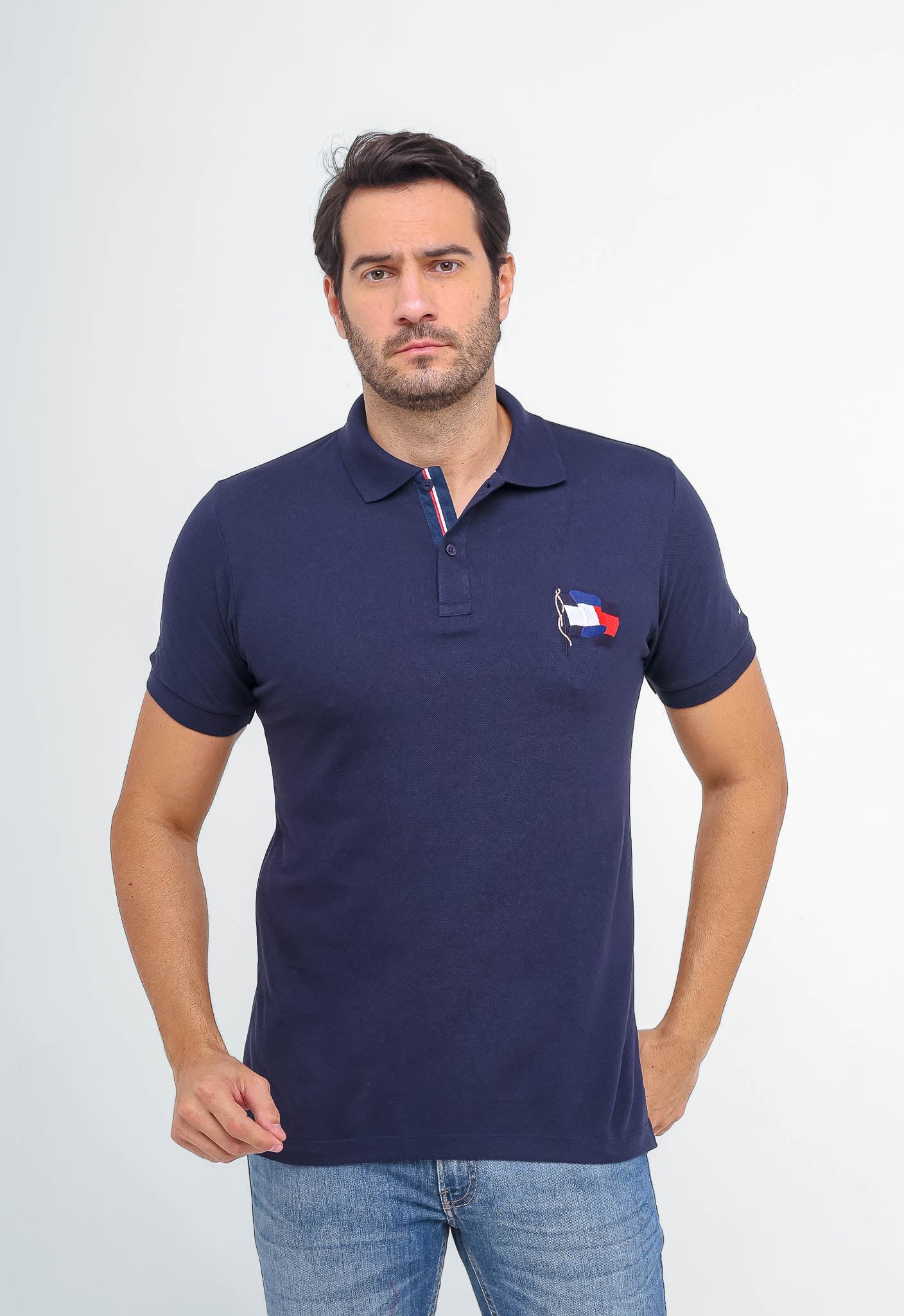 Polo Masculina Tommy Hilfiger Bandeira Estilizada - Henri Store