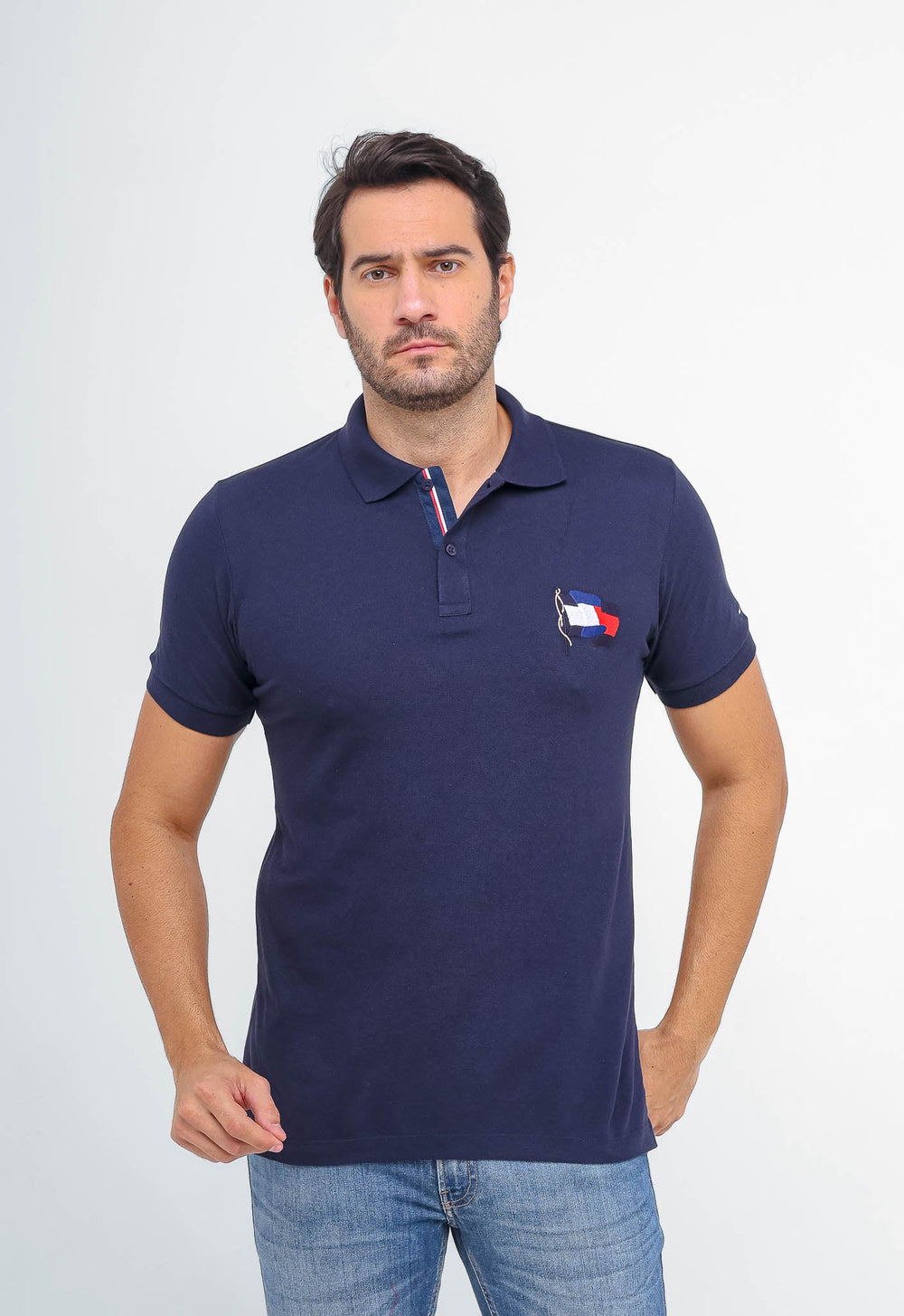 Polo Masculina Tommy Hilfiger Bandeira Estilizada - Henri Store