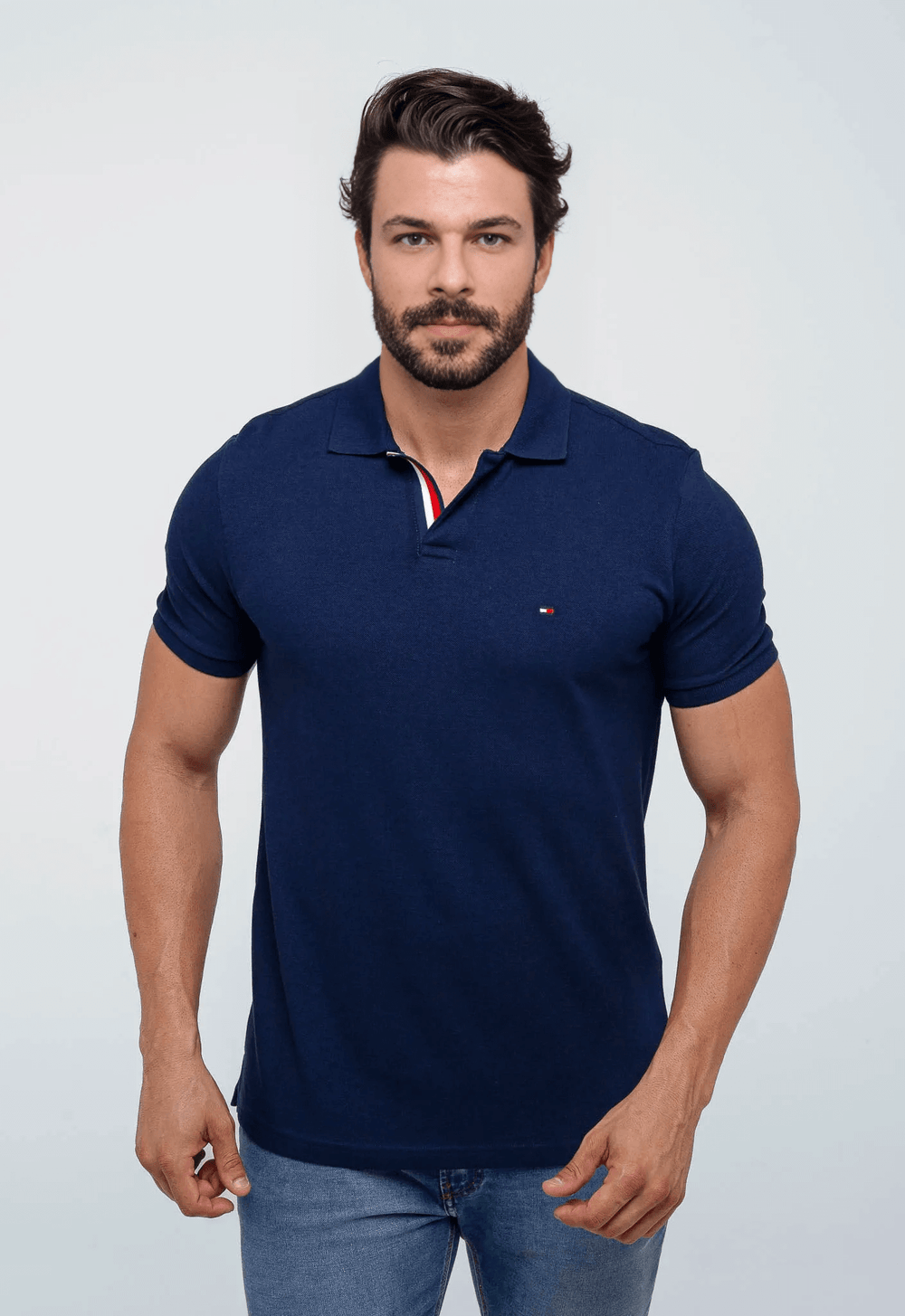 Polo Masculina Tommy Hilfiger Básica Friso Central - Henri Store