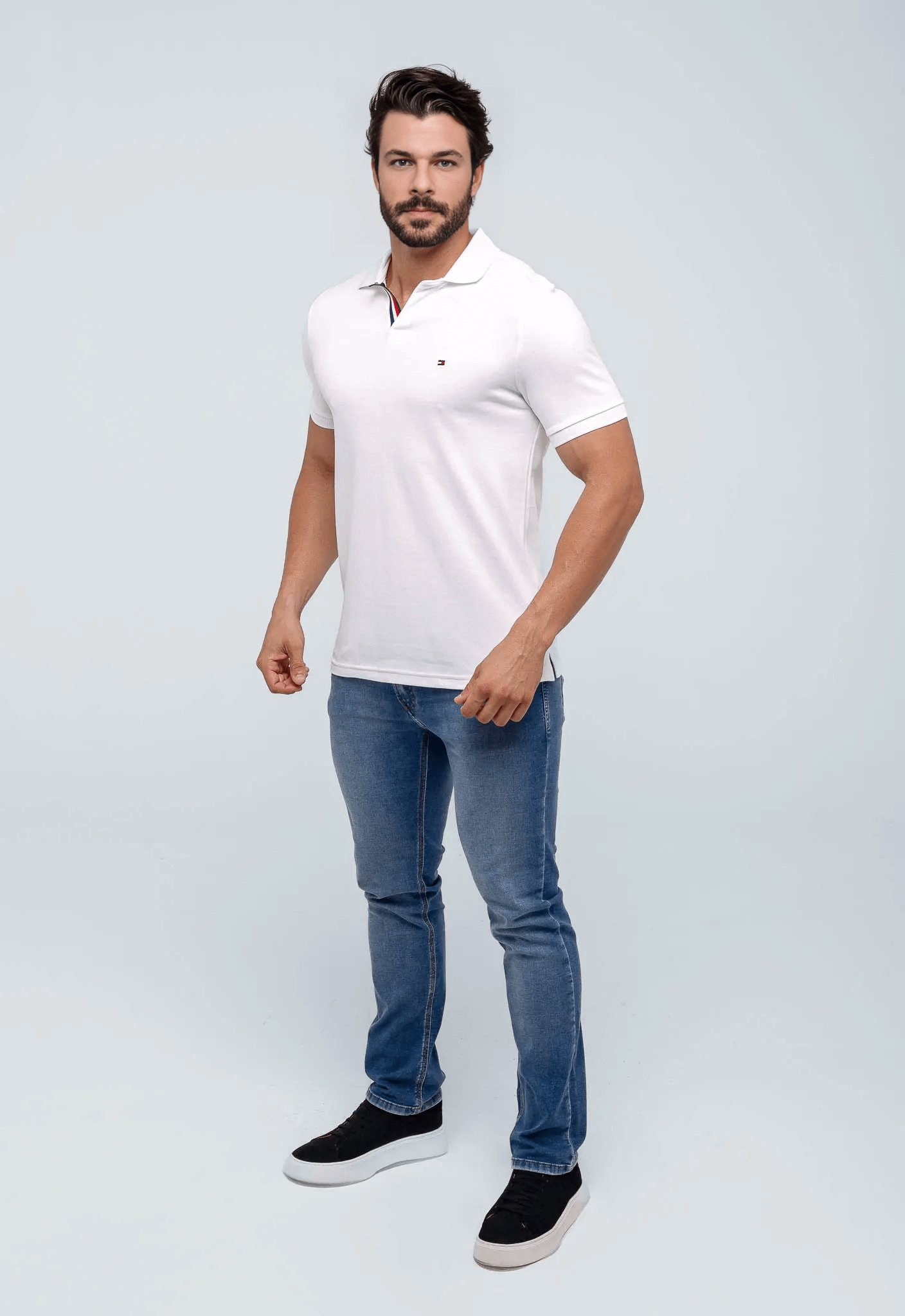 Polo Masculina Tommy Hilfiger Básica Friso Central - Henri Store