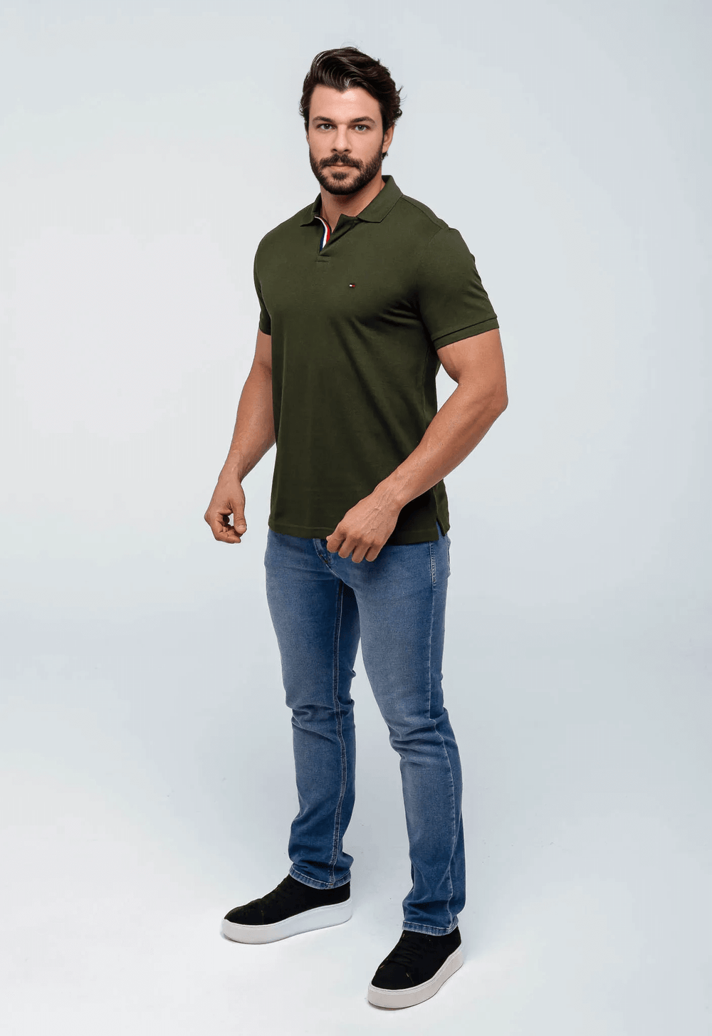Polo Masculina Tommy Hilfiger Básica Friso Central - Henri Store