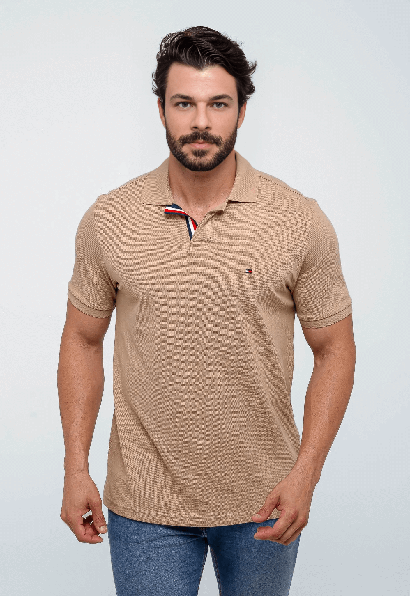Polo Masculina Tommy Hilfiger Básica Friso Central - Henri Store