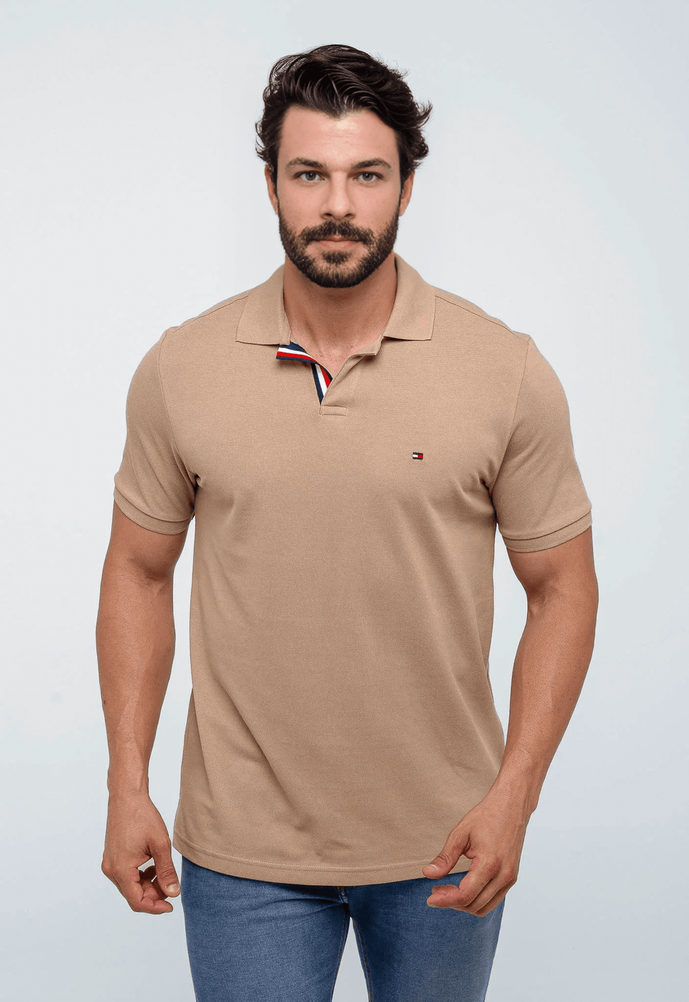 Polo Masculina Tommy Hilfiger Básica Friso Central - Henri Store