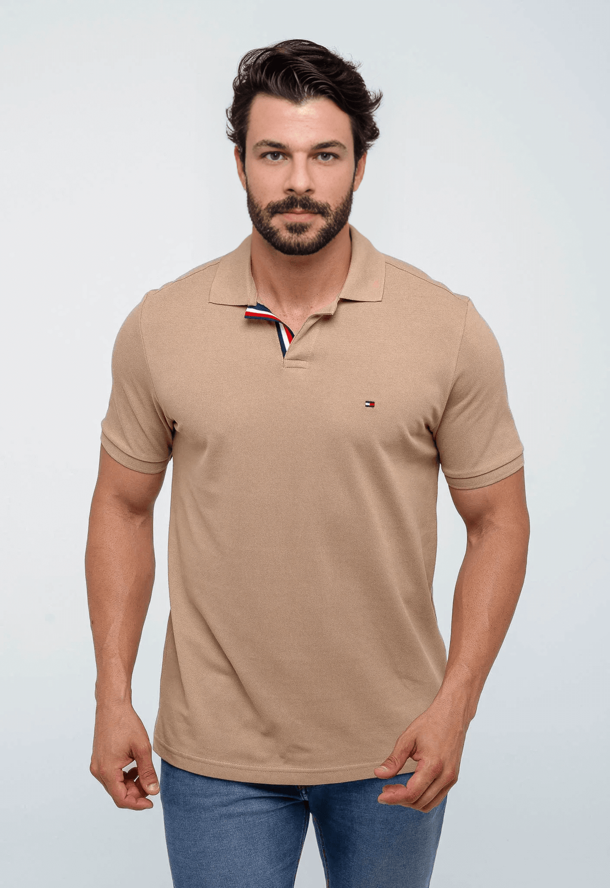 Polo Masculina Tommy Hilfiger Básica Friso Central - Henri Store