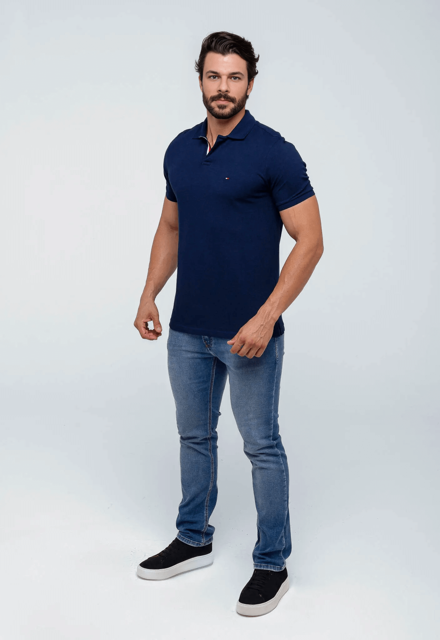 Polo Masculina Tommy Hilfiger Básica Friso Central - Henri Store