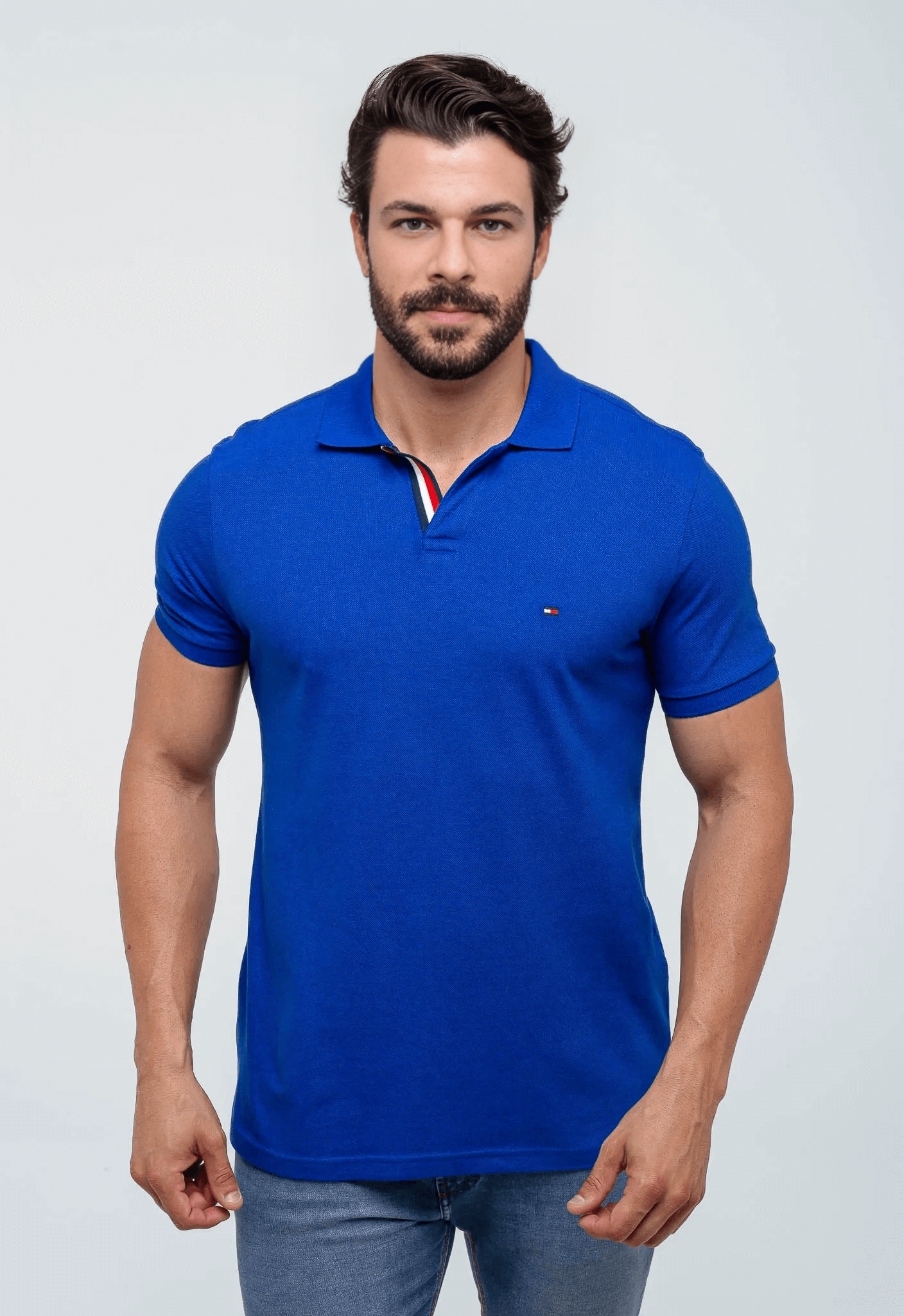 Polo Masculina Tommy Hilfiger Básica Friso Central - Henri Store
