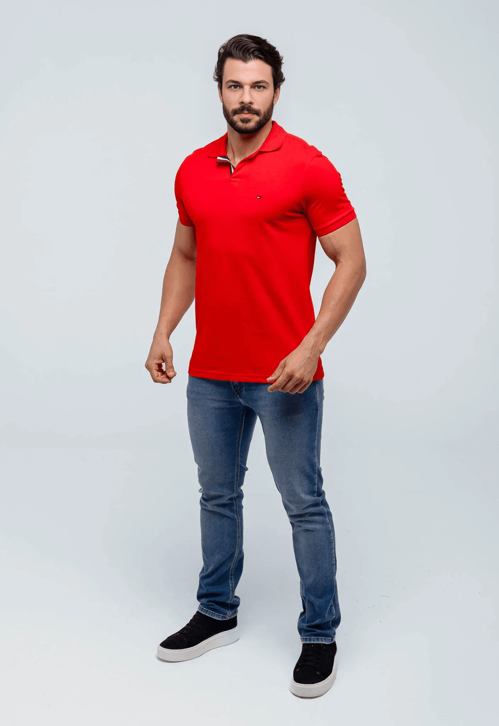 Polo Masculina Tommy Hilfiger Básica Friso Central - Henri Store