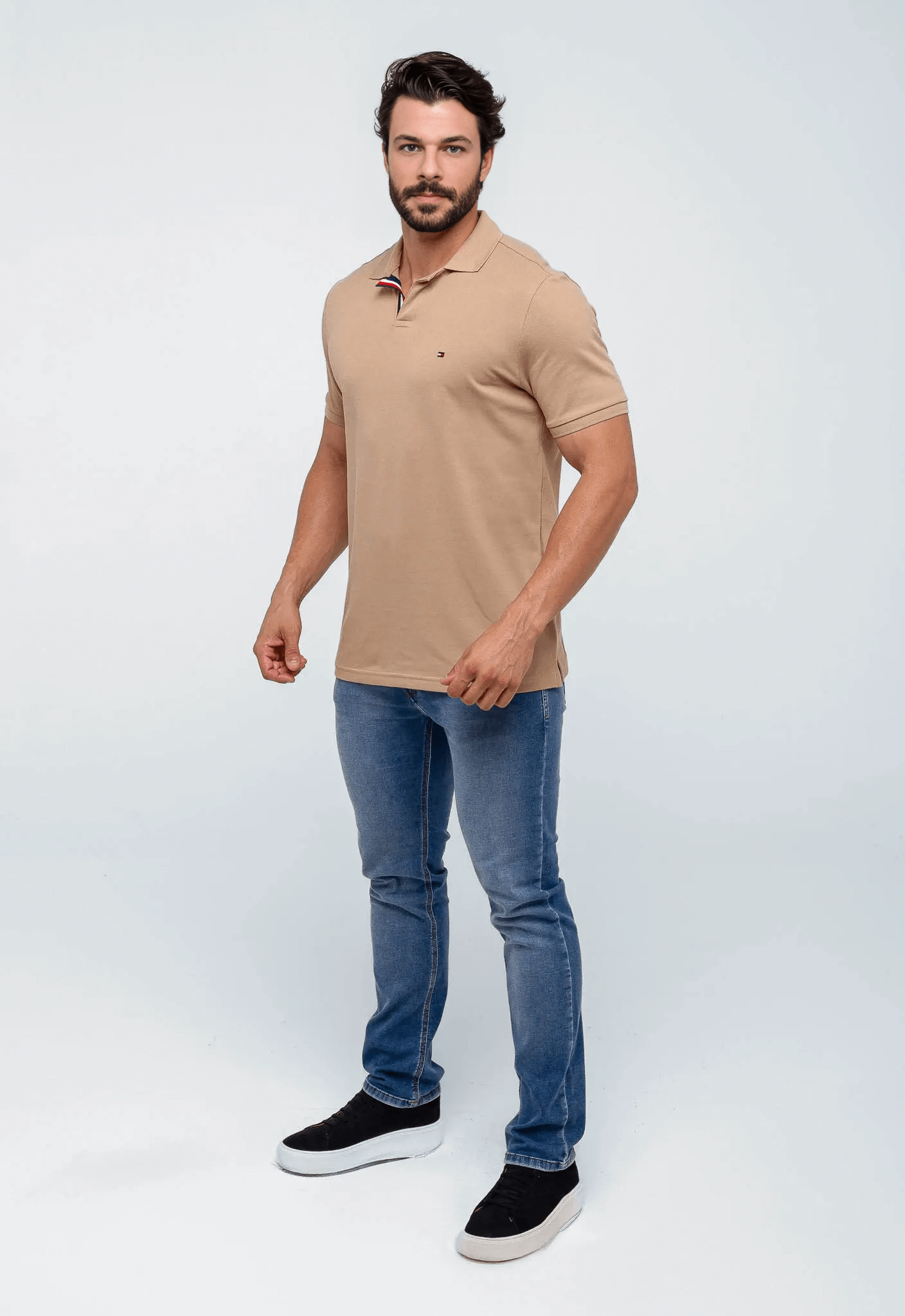 Polo Masculina Tommy Hilfiger Básica Friso Central - Henri Store