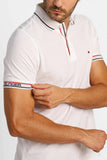 Polo Masculina Tommy Hilfiger com Logo no Punho Branco - Henri Store