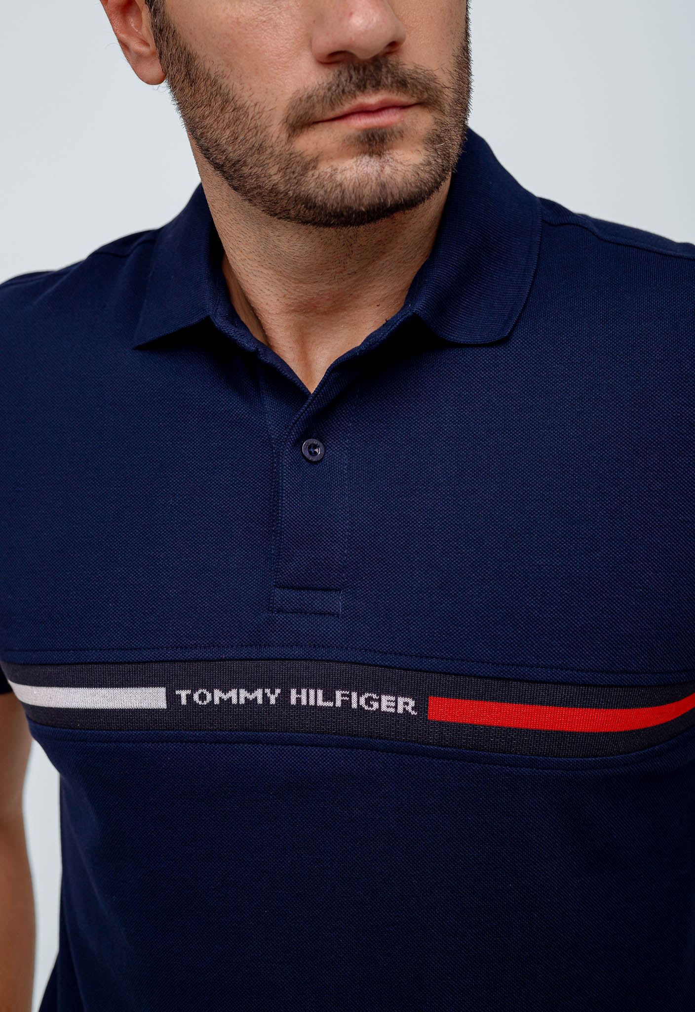 Polo Masculina Tommy Hilfiger Logo Faixa Peito - Henri Store