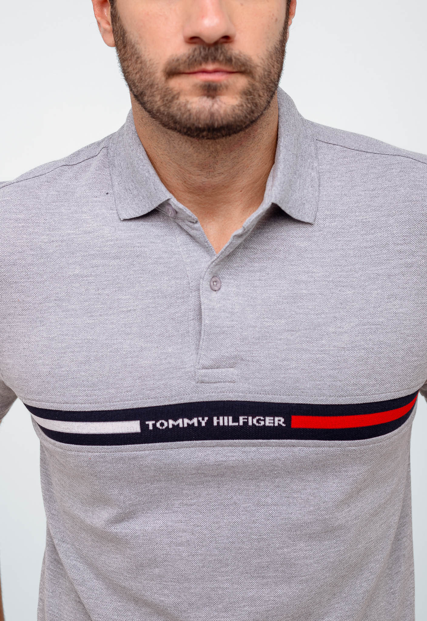 Polo Masculina Tommy Hilfiger Logo Faixa Peito - Henri Store