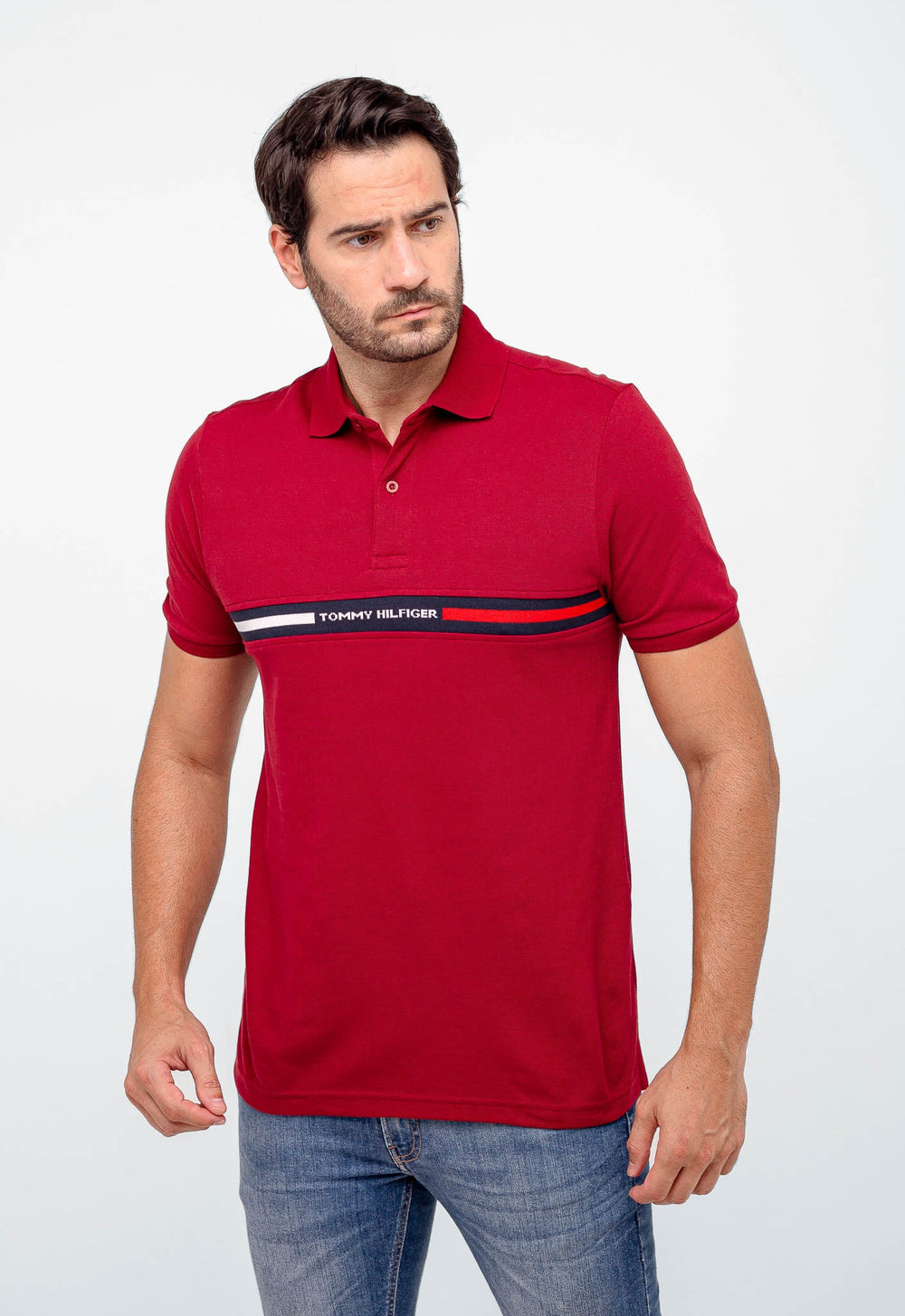 Polo Masculina Tommy Hilfiger Logo Faixa Peito - Henri Store