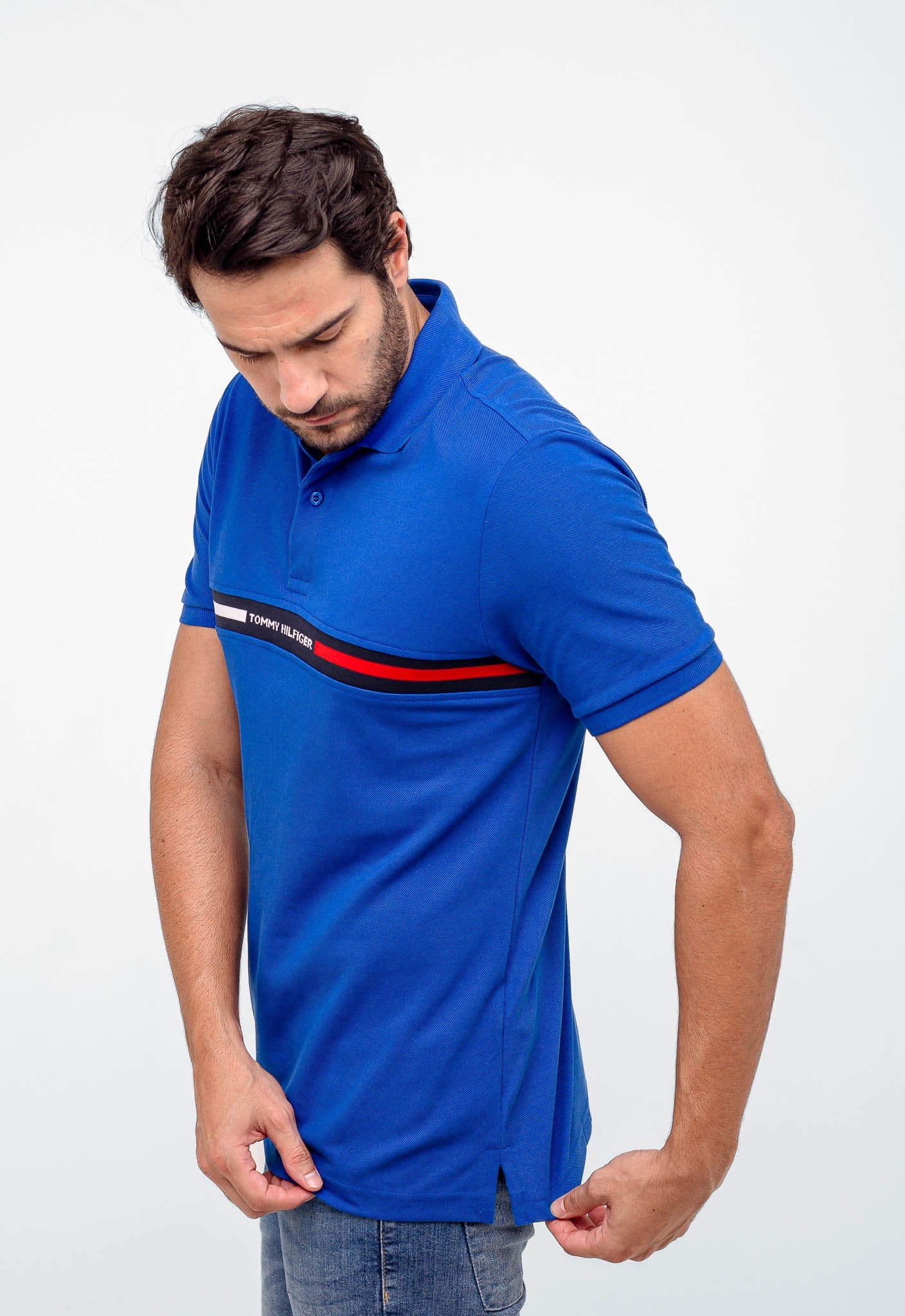 Polo Masculina Tommy Hilfiger Logo Faixa Peito - Henri Store