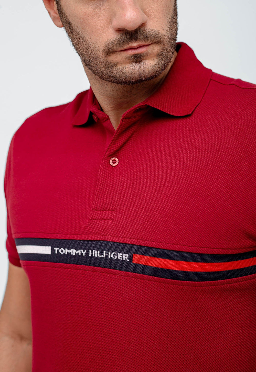 Polo Masculina Tommy Hilfiger Logo Faixa Peito - Henri Store