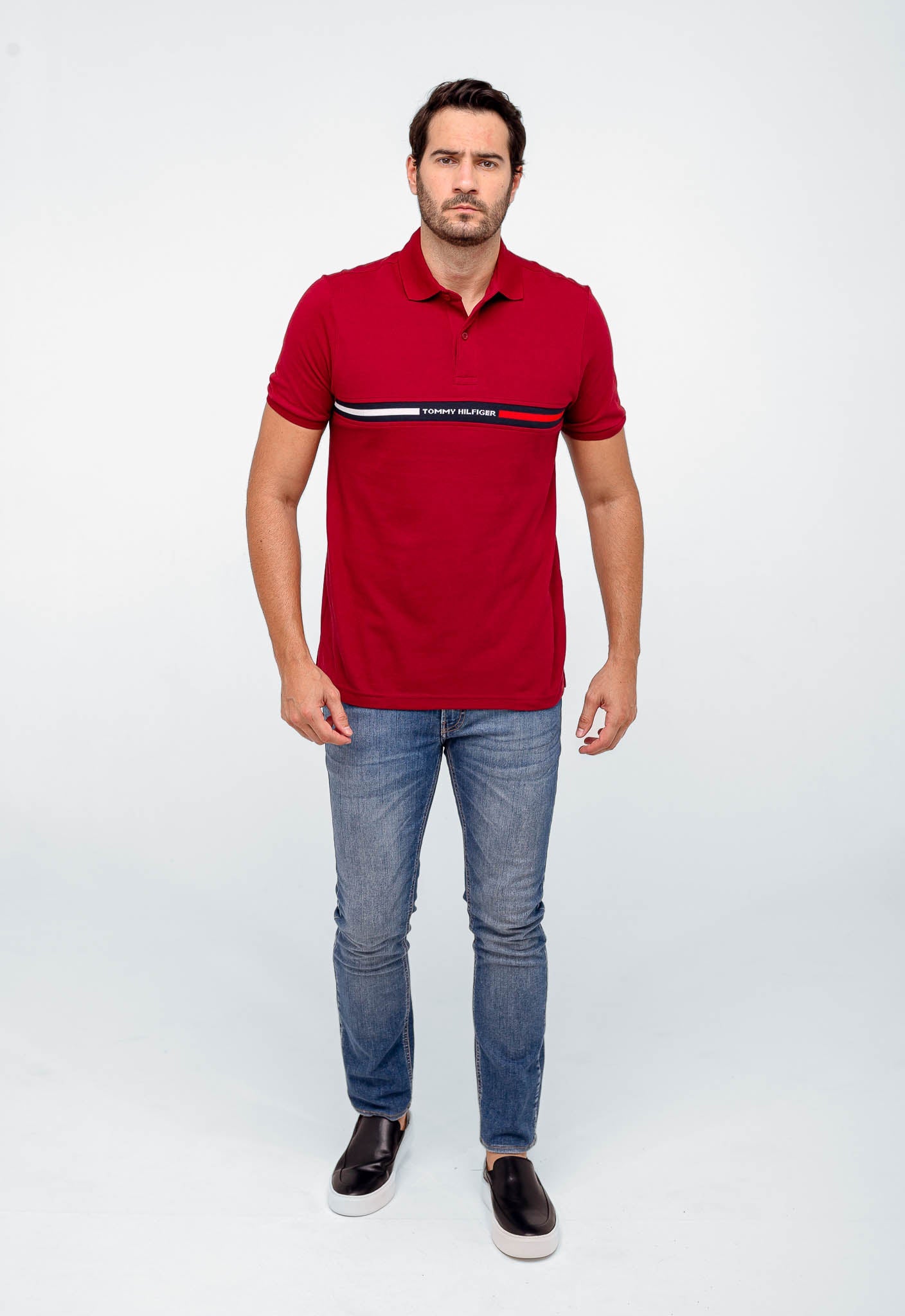 Polo Masculina Tommy Hilfiger Logo Faixa Peito - Henri Store
