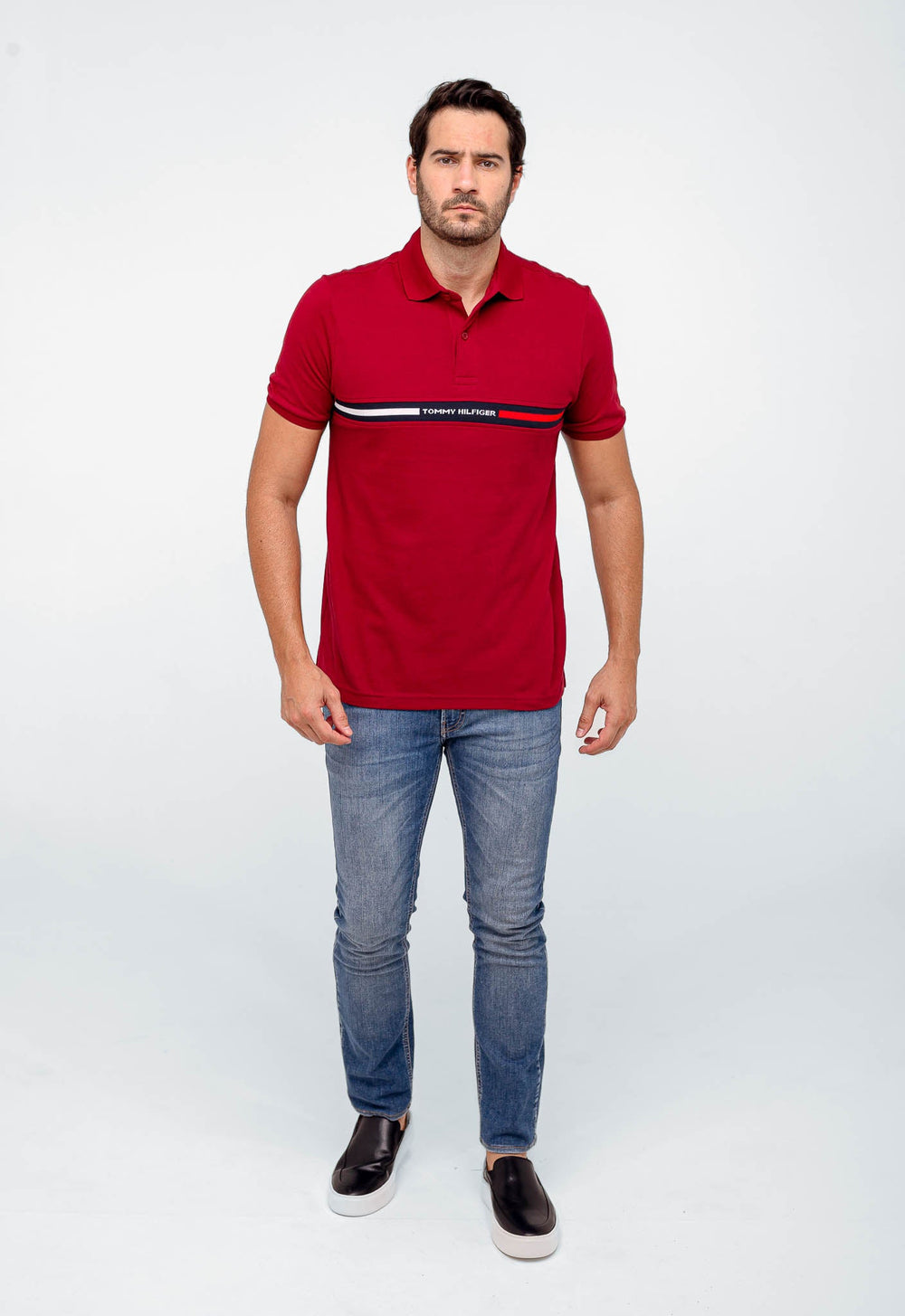 Polo Masculina Tommy Hilfiger Logo Faixa Peito - Henri Store