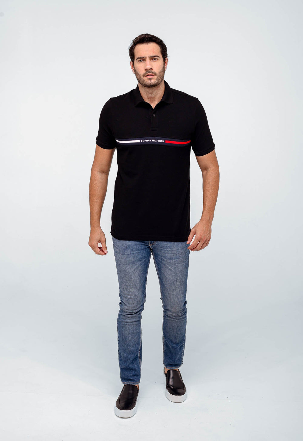 Polo Masculina Tommy Hilfiger Logo Faixa Peito - Henri Store