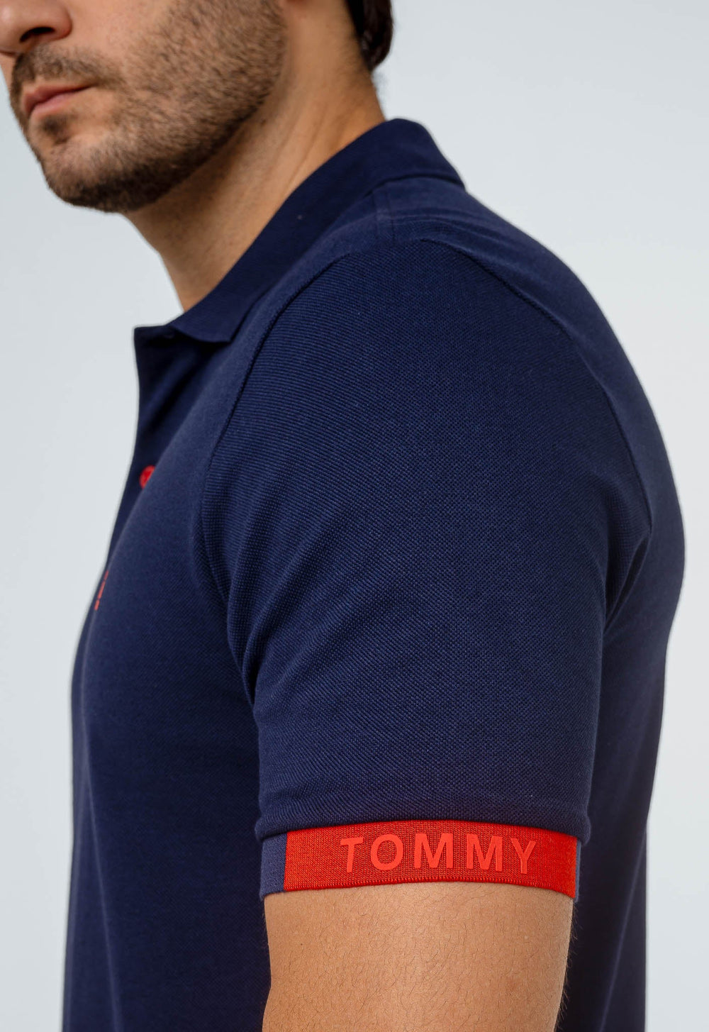 Polo Masculina Tommy Hilfiger Logo Manga - Henri Store