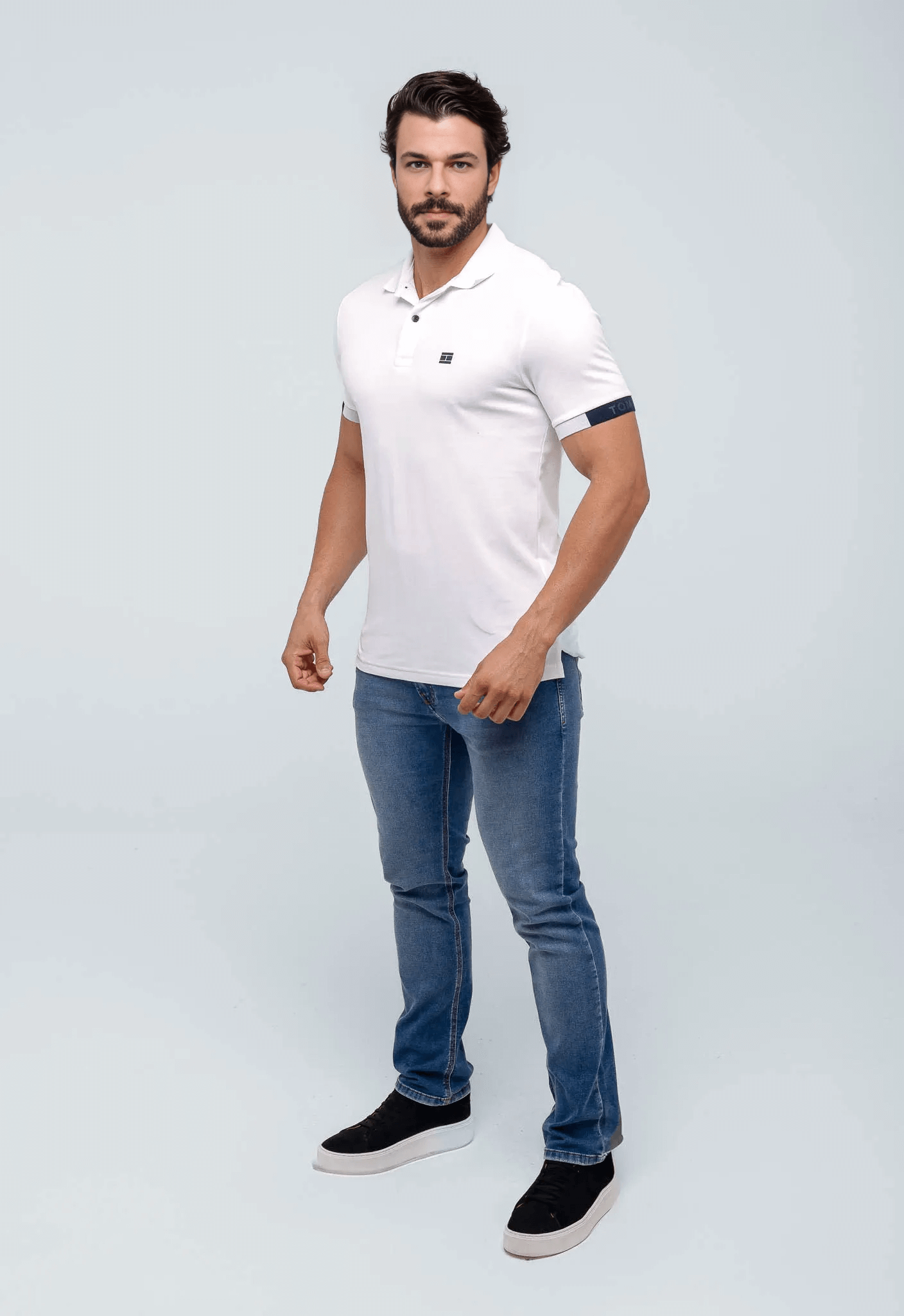 Polo Masculina Tommy Hilfiger Logo Manga - Henri Store