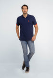 Polo Masculina Tommy Hilfiger Logo Manga - Henri Store