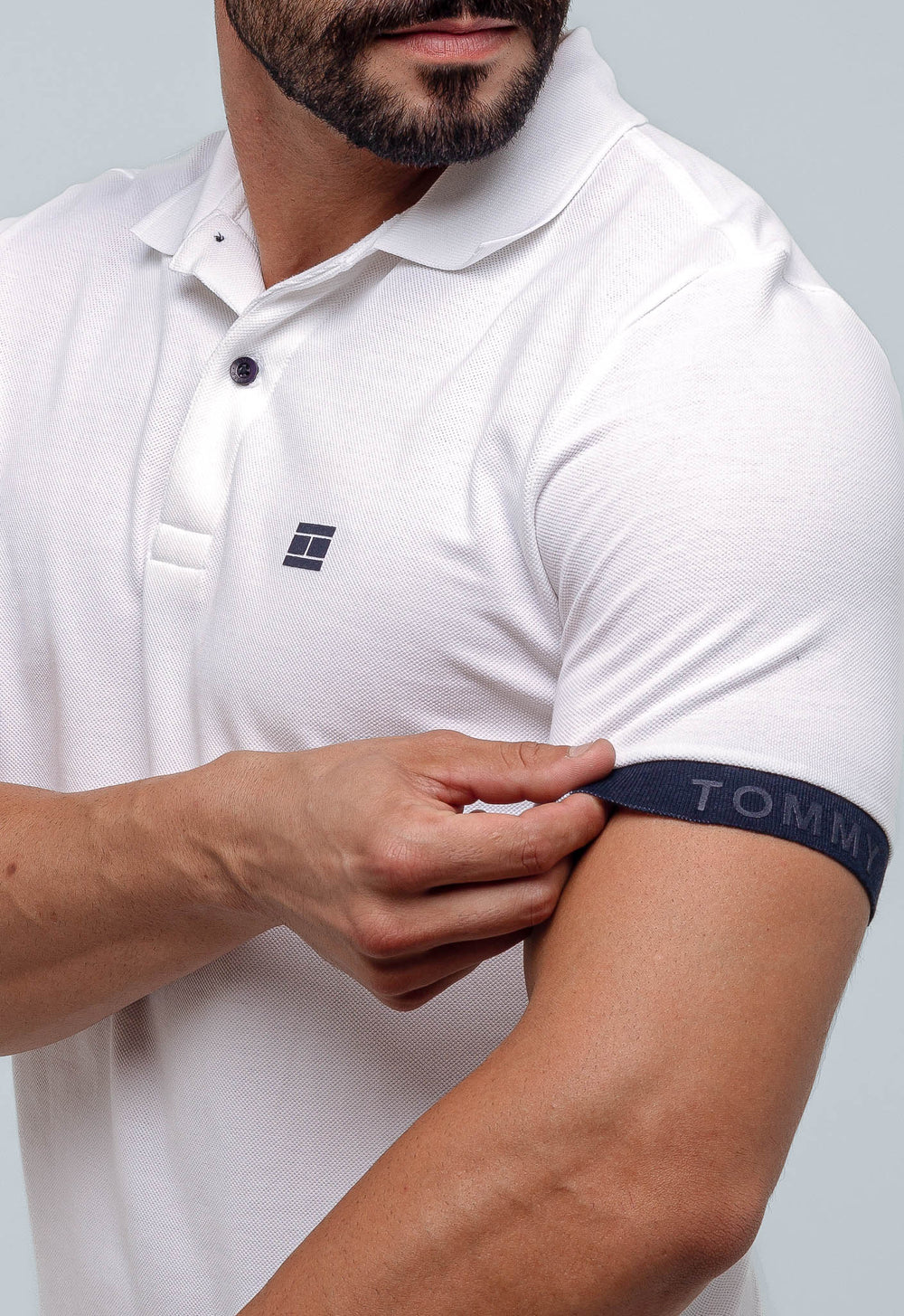 Polo Masculina Tommy Hilfiger Logo Manga - Henri Store