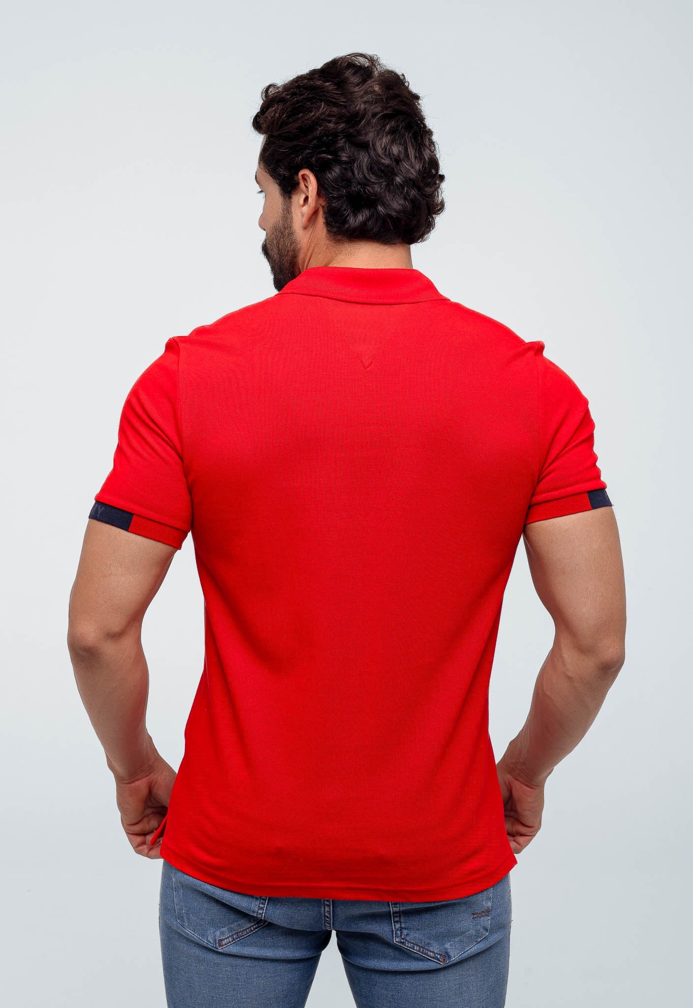 Polo Masculina Tommy Hilfiger Logo Manga - Henri Store