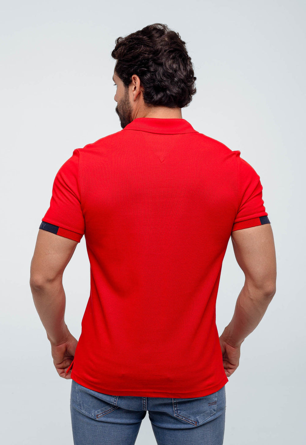 Polo Masculina Tommy Hilfiger Logo Manga - Henri Store
