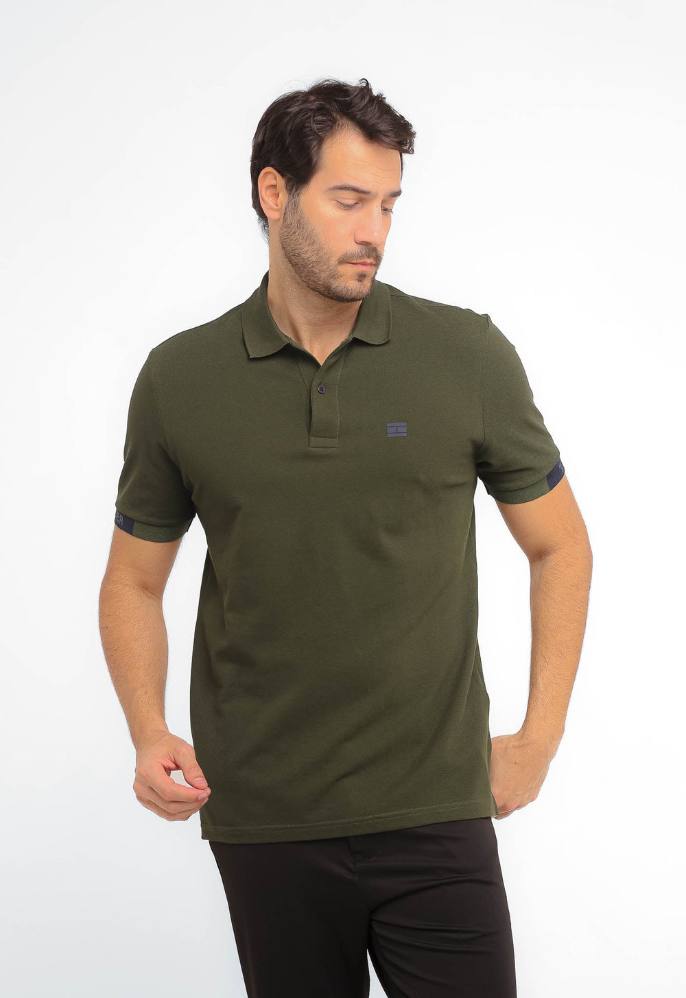 Polo Masculina Tommy Hilfiger Logo Manga - Henri Store