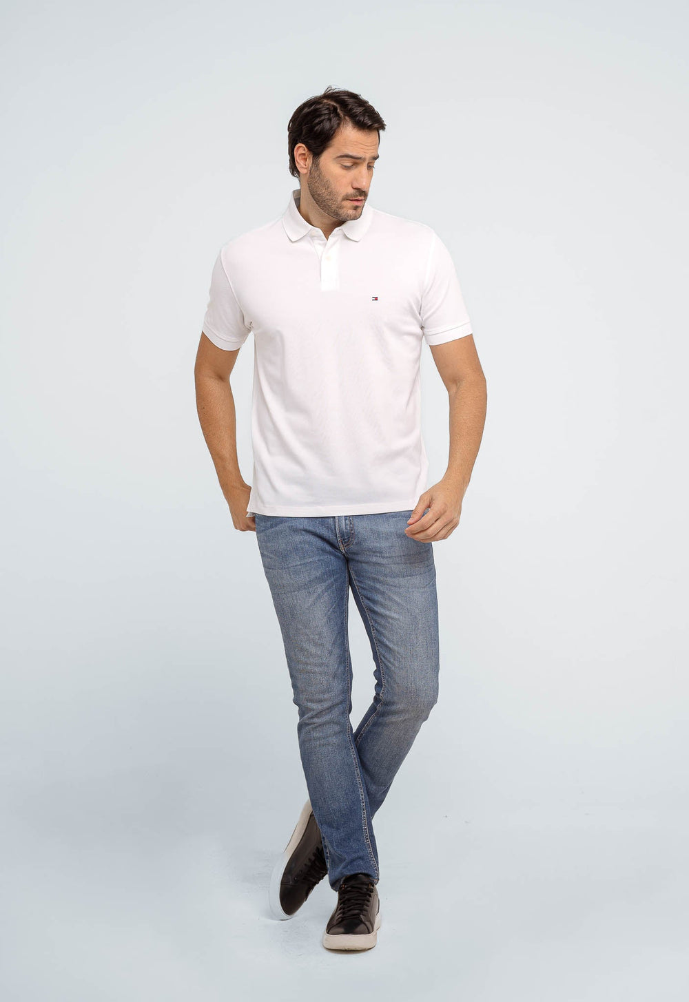 Polo Masculina Tommy Hilfiger Regular Fit Branco - Henri Store